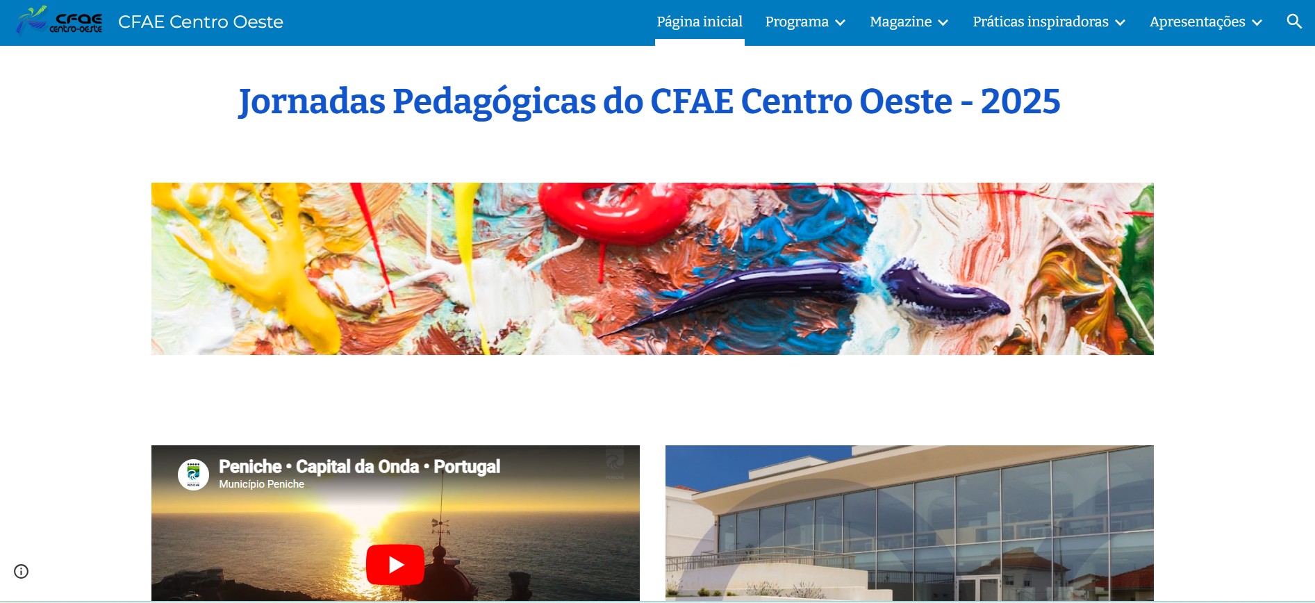 Site das Jornadas Pedagógicas 2025 -" A OESTE, TUDO DE NOVO- DA IA À INTERCULTURALIDADE E DIVERSIDADE"