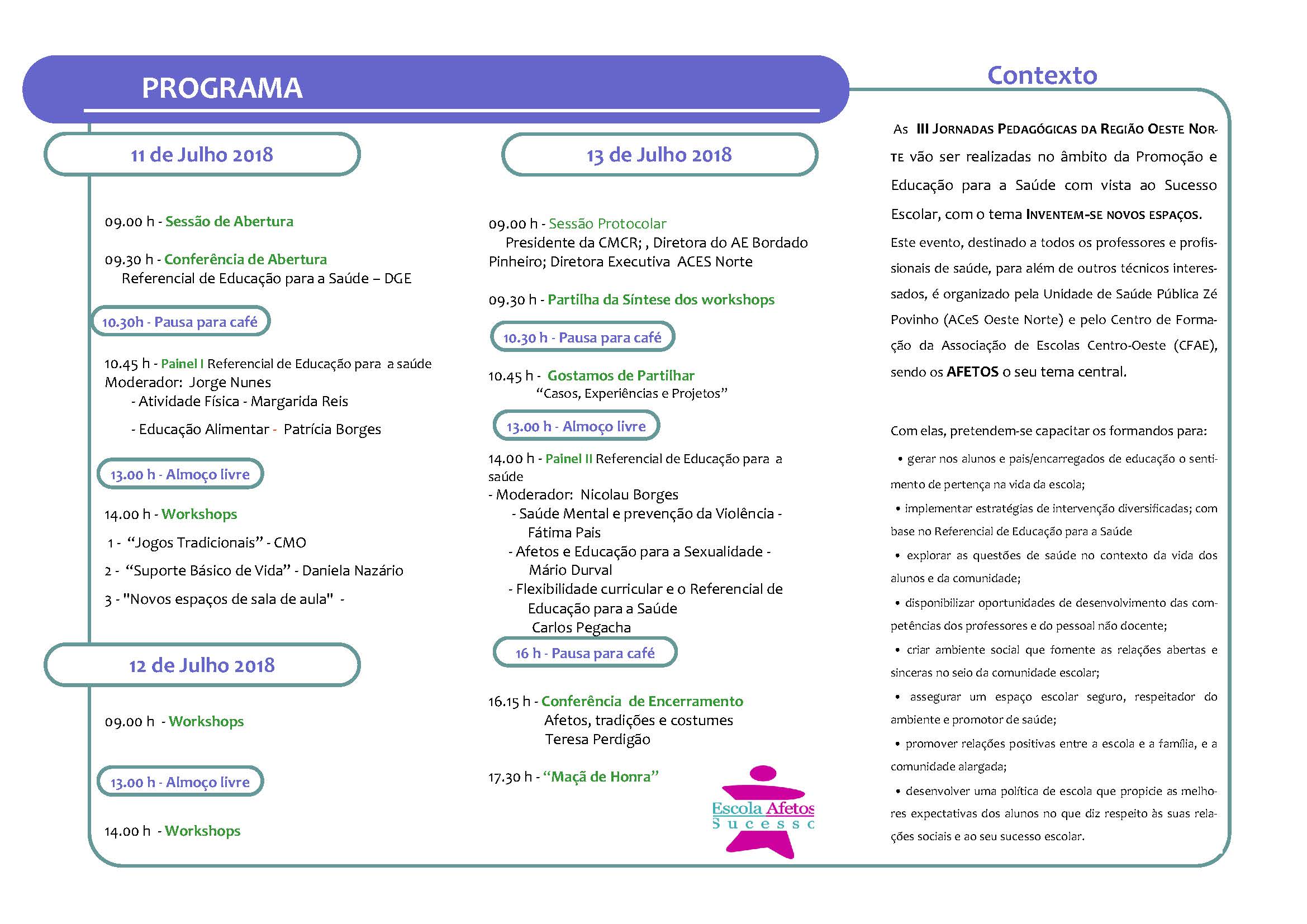 Programa Jornadas Pedagógicas 2018 Página 2
